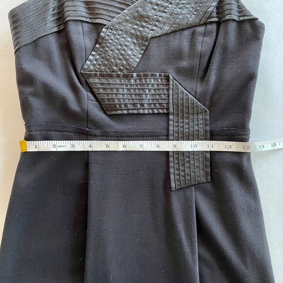 NWOT BCBGMaxAzria Women's Black A-Line Thick Strap Dress with Obi Ribbon Detail - Picture 10 of 10